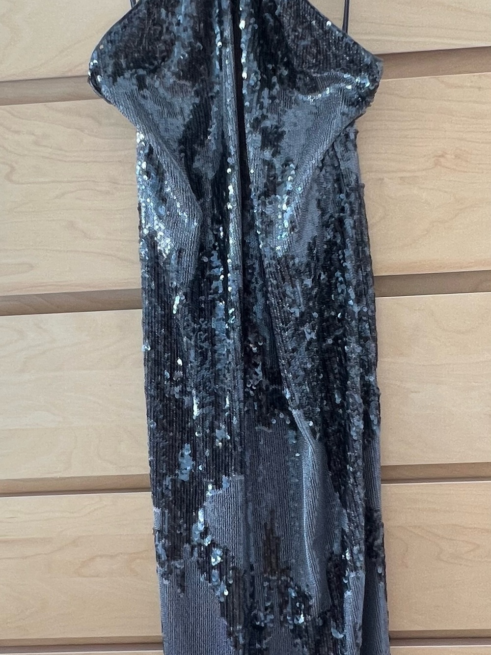Patrizia Pepe Gunmetal Sequin Maxi Dress Size 1